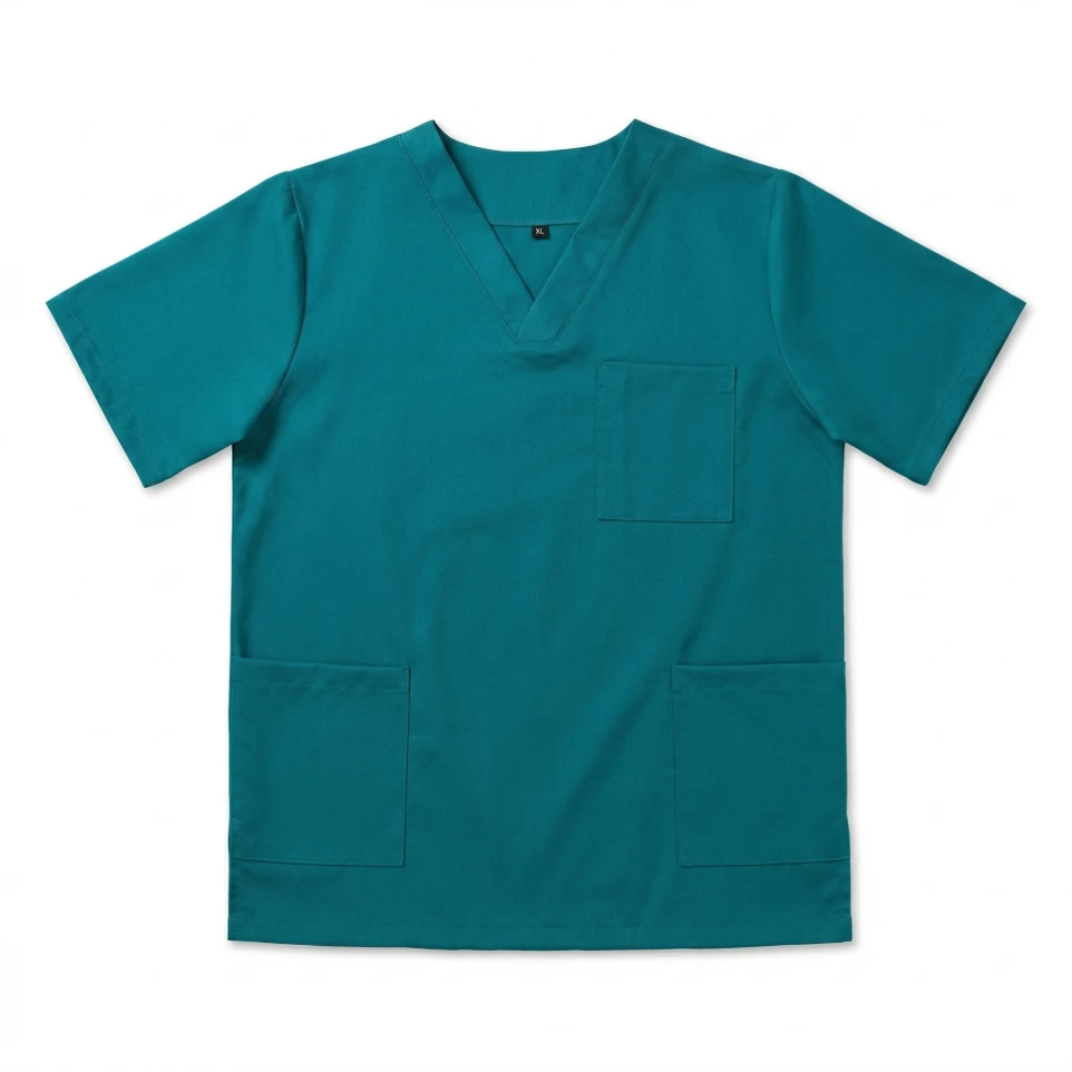 [BFP-TMH-VCA-02] Pyjama Médical Homme Col V BFP | 3 Poches · Ceinture Élastique | Vert Canard