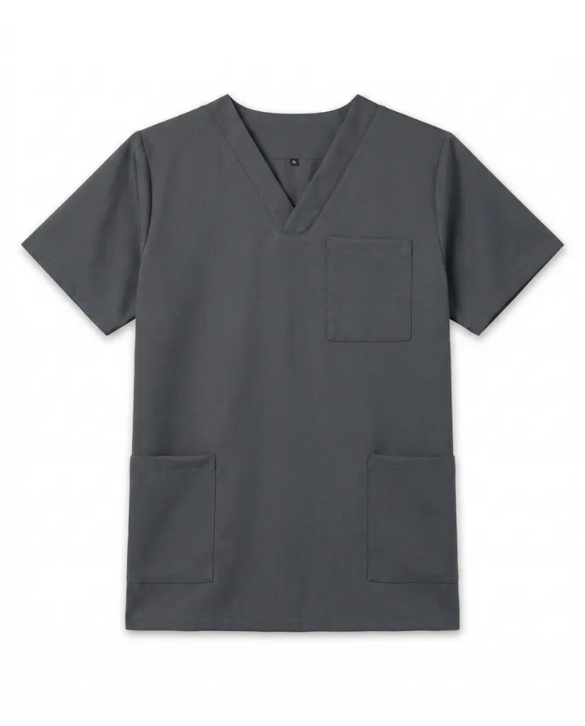 [BFP-TMH-GRI] Pyjama Médical Homme Col V BFP | 3 Poches · Cordon Ajustable | Gris Ardoise